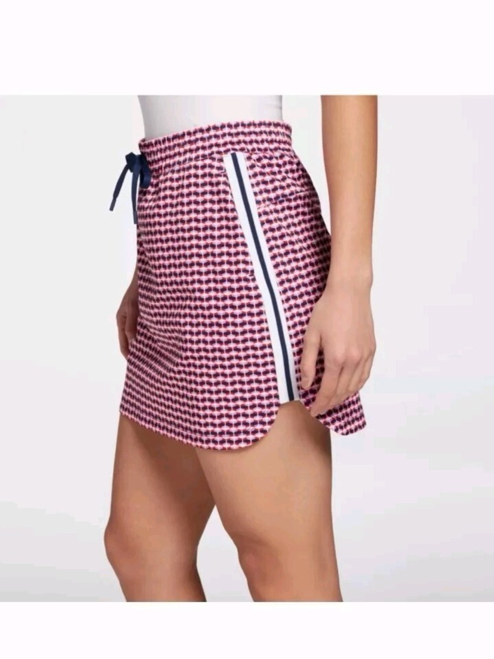 LADY HAGEN “off to the races” 16” side ribbed golf skort navy white red pink SML